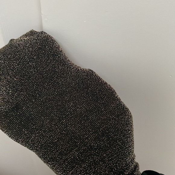 GIRLS SPARKLY BLACK AND GOLDEN TIGHTS - Picture 2 of 2